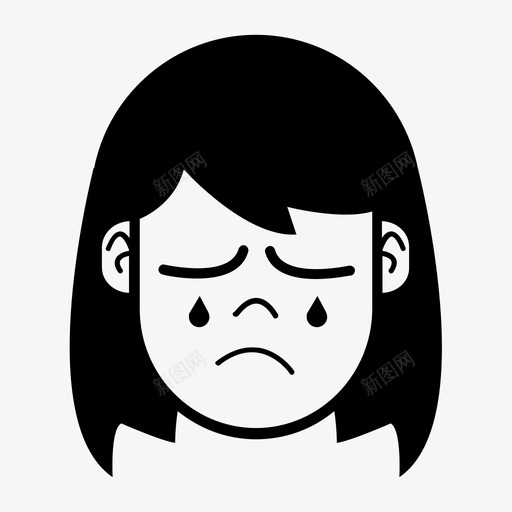 悲伤的女孩哭泣失望svg_新图网 https://ixintu.com 悲伤 女孩 哭泣 失望 表情 符号