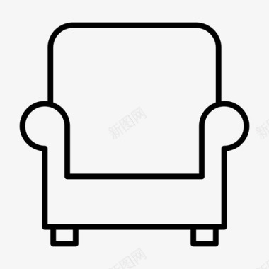 沙发座椅坐图标