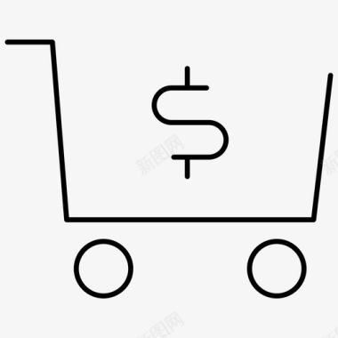 购物车成本电子商务轮廓图标图标