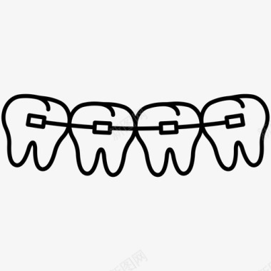 牙套保健轮廓图标图标