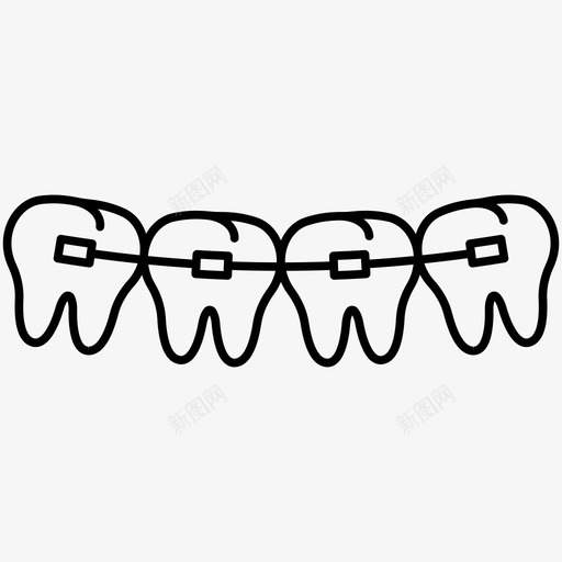 牙套保健轮廓图标svg_新图网 https://ixintu.com 牙套 保健 轮廓 图标