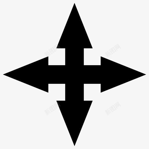 移动箭头四向svg_新图网 https://ixintu.com 移动 箭头 道路 交叉口 标志 简单 设计