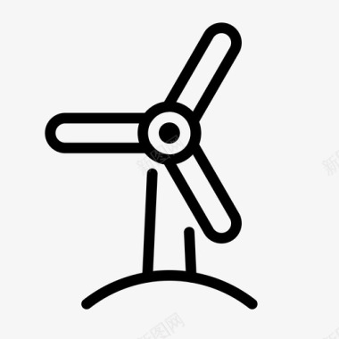 风力机风能风力发电厂图标