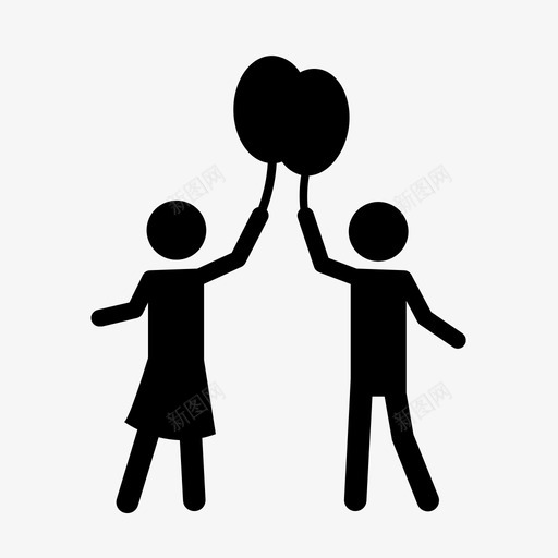 玩气球孩子家庭svg_新图网 https://ixintu.com 气球 孩子 家庭 快乐 乐的 父母