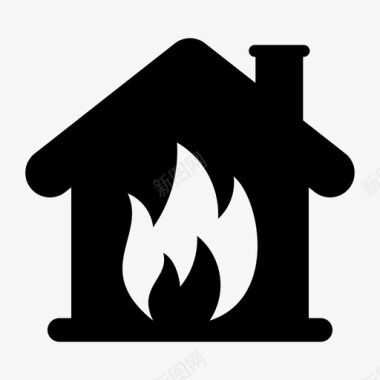 房屋火灾事故燃烧图标