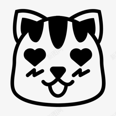 爱猫表情符号快乐图标