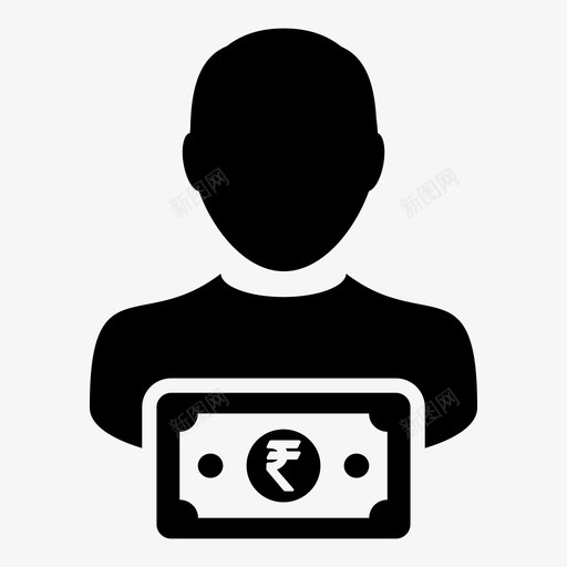 印度卢比银行商业svg_新图网 https://ixintu.com 货币 印度 卢比 银行 商业 收入 图标 矢量 人与 符号
