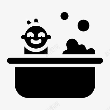 婴儿浴缸浴缸肥皂图标