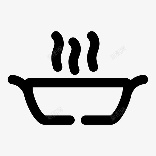 热的食物烹饪锅svg_新图网 https://ixintu.com 食物 烹饪 蒸汽 线图 图标