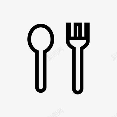 汤匙和叉子食物餐馆图标