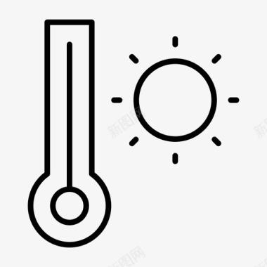 温度计热测量疾病图标