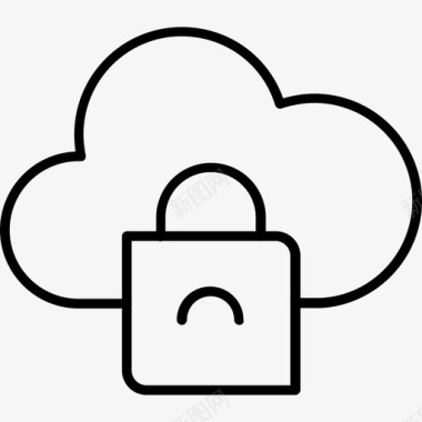 保护云存储锁定安全图标