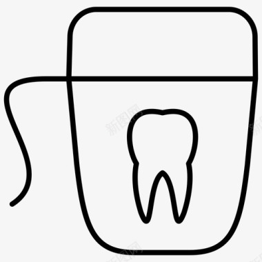 牙线清洁牙齿护理图标
