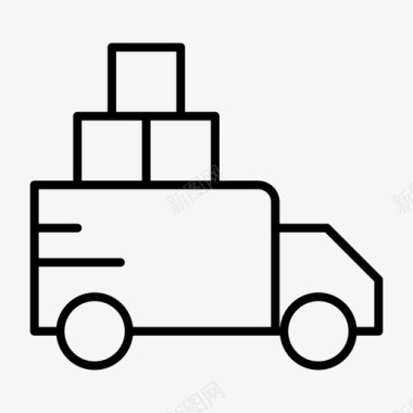汽车交付货物起重机卡车图标