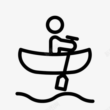 划独木舟划船航海图标