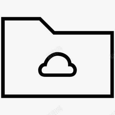 云计算云文件夹数据存储图标