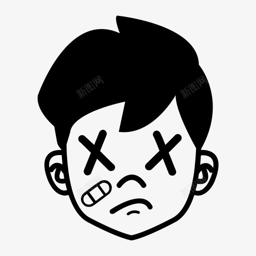 生病的孩子孩子头晕svg_新图网 https://ixintu.com 孩子 生病 病的 孩子头 头晕 表情 符号