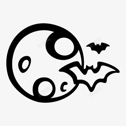 蝙蝠惊月满月万圣节svg_新图网 https://ixintu.com 蝙蝠 惊月 满月 万圣节 恐怖 午夜