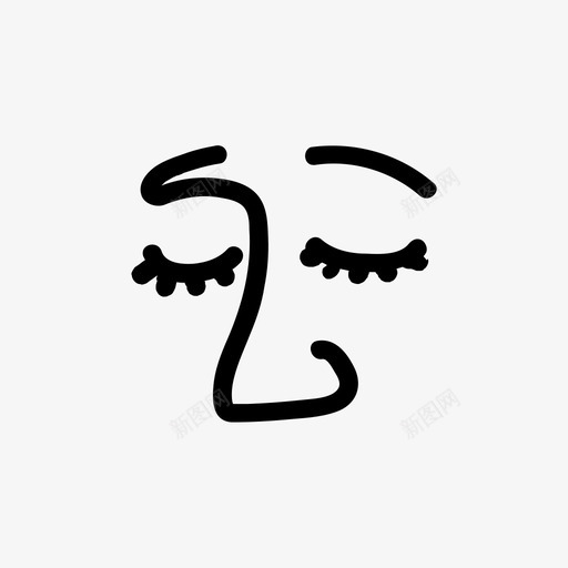 脸闭上眼睛眉毛svg_新图网 https://ixintu.com 闭上 眼睛 眉毛 鼻子 伤心 睡觉