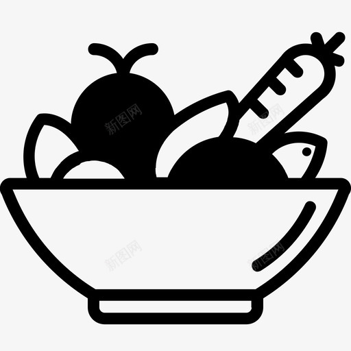 蔬菜碗胡萝卜svg_新图网 https://ixintu.com 蔬菜 胡萝卜 番茄 食物