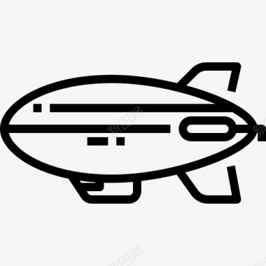 齐柏林飞艇飞机飞行图标