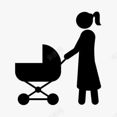 母婴车孩子家庭图标