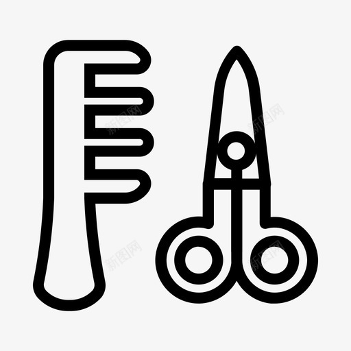剪刀和梳子理发师美容工具svg_新图网 https://ixintu.com 剪刀 梳子 理发师 美容 工具