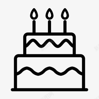 生日蛋糕面包店蜡烛图标