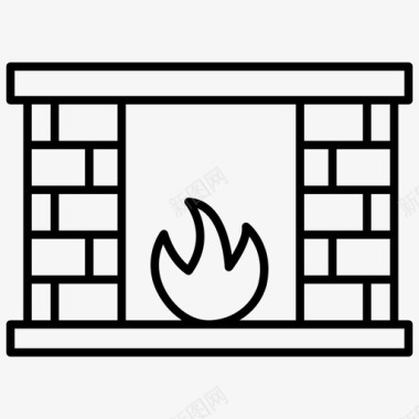 壁炉砖烟囱图标