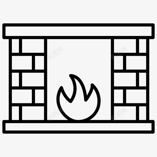 壁炉砖烟囱svg_新图网 https://ixintu.com 壁炉 烟囱 暖气 木材 冬季