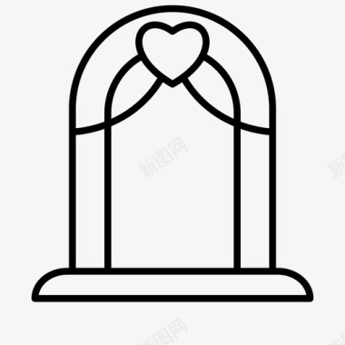 婚礼拱门祭坛婚礼仪式图标