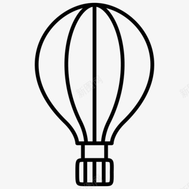 热气球远足飞行图标