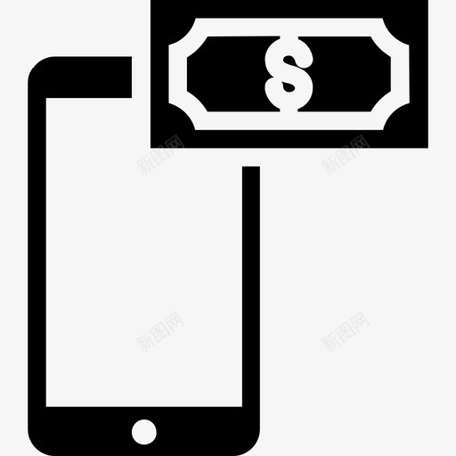 移动支付钞票智能手机svg_新图网 https://ixintu.com 支付 移动 钞票 智能 手机 钱包 钱银行 银行 符号