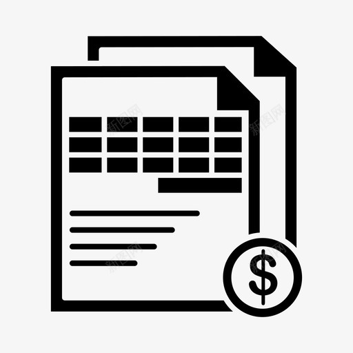文档分析货币svg_新图网 https://ixintu.com 文档 分析 货币 财务报告 表格 业务 财务 图示