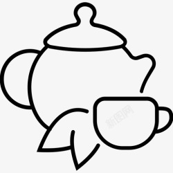 印度茶壶茶杯子饮料高清图片