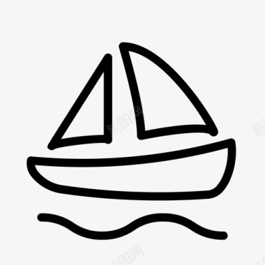帆船渔夫海洋图标