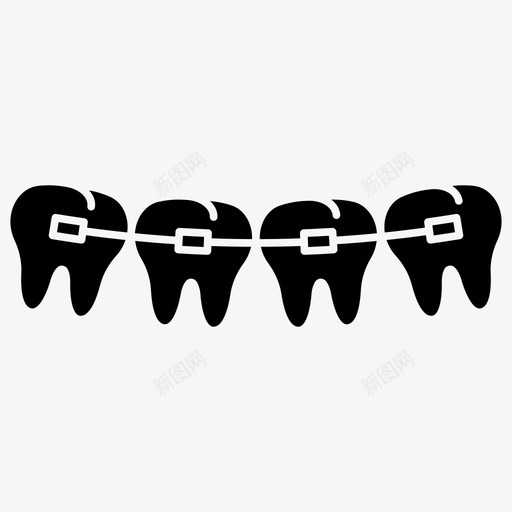 牙套保健字形图标svg_新图网 https://ixintu.com 牙套 保健 字形 图标