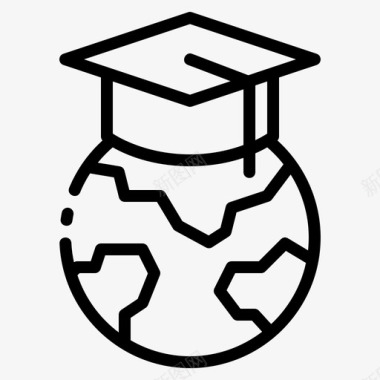 全球学习教育毕业帽图标