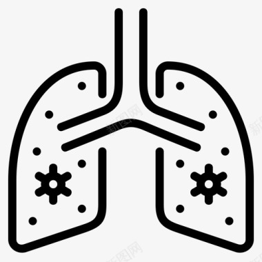 肺冠状病毒冠状病毒19图标