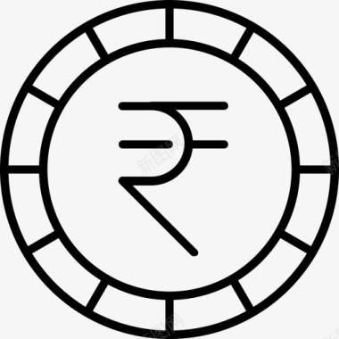 印度卢比硬币印度2图标