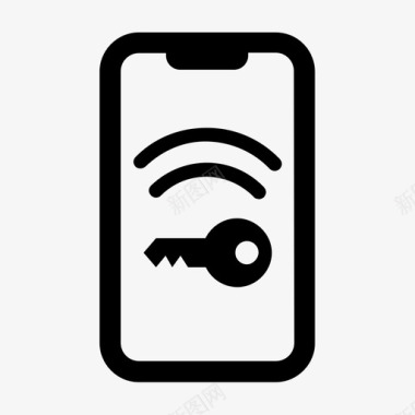 wifi键锁电话图标