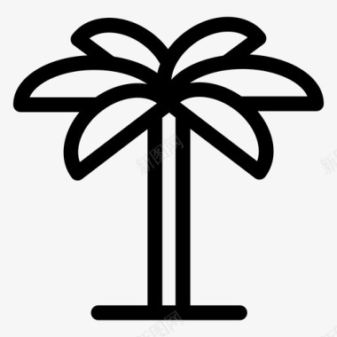 棕榈树植物夏天图标