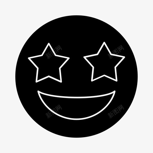 星眼化身表情脸svg_新图网 https://ixintu.com 星眼 表情 笑脸 化身 微笑