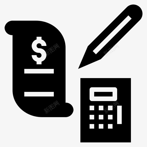 预算计算器钱svg_新图网 https://ixintu.com 预算 计算器 钱笔记 笔记 铅笔 财务 规划 符号