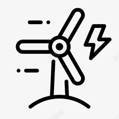风力涡轮机电气磨坊图标