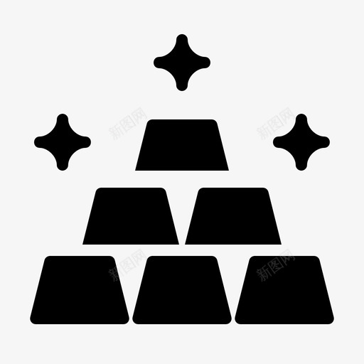 黄金金条金锭svg_新图网 https://ixintu.com 黄金 金条 金锭 投资 金融 实体