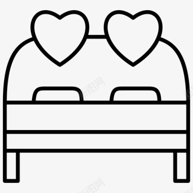 婚床卧室蜜月图标