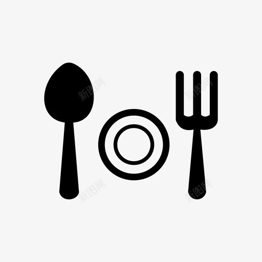 餐厅餐具吃的svg_新图网 https://ixintu.com 餐厅 叉子 餐具 食物 盘子 勺子