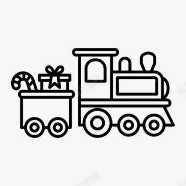 火车玩具孩子圣诞节图标