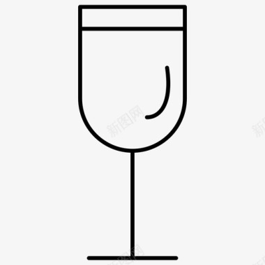 杯子酒新年轮廓图标图标
